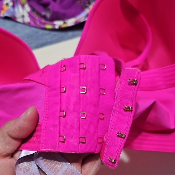 Vibrant Pink and Purple Floral Lace Bra - Picture 6 of 10